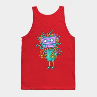 funny music cassette doodle monster Tank Top